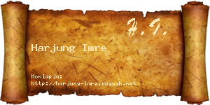 Harjung Imre névjegykártya